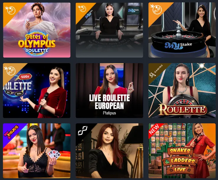 Table de jeu télévisé en direct sur MyStake