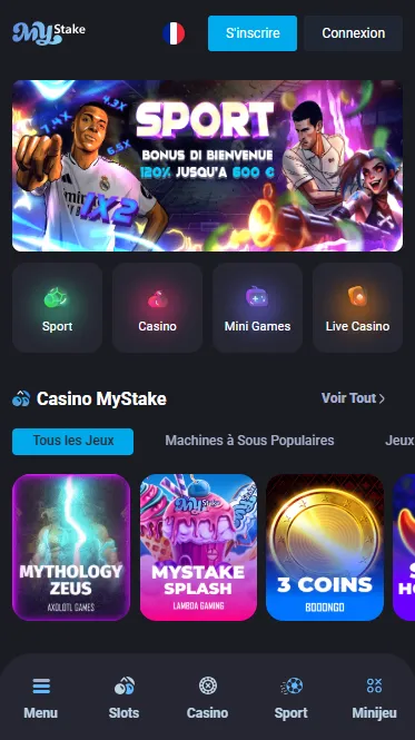 Version mobile du site MyStake